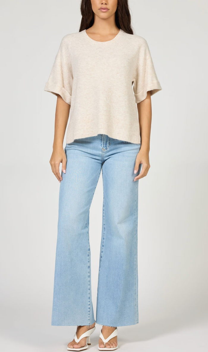 Catrina Short Sleeve Sweater - Oatmeal