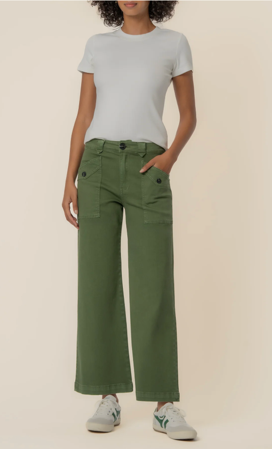 Meg High Rise Wide Leg - Green