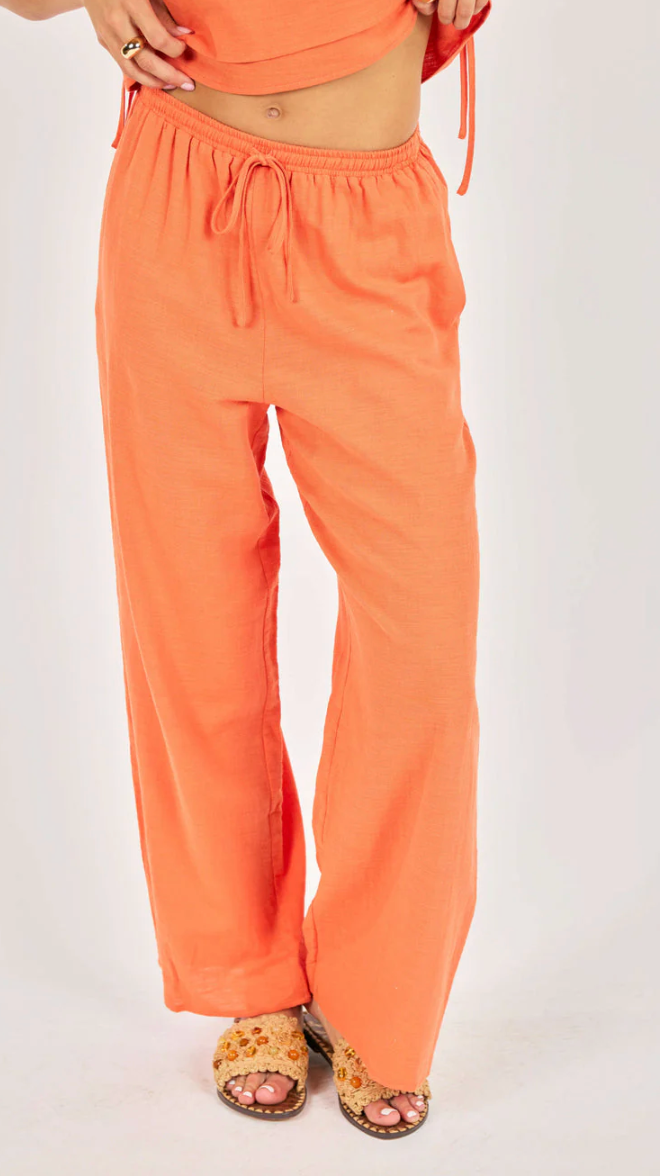 Good Day Linen Pants - Orange