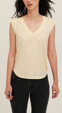 Rue V Neck Tank Top - Yellow