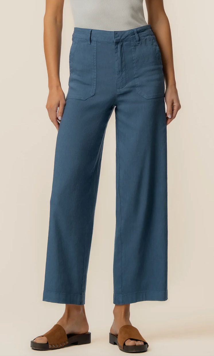 Topaz Linen Pants - Blue