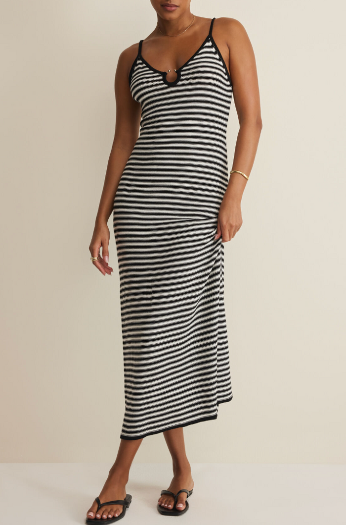 Majestic Striped Midi Dress