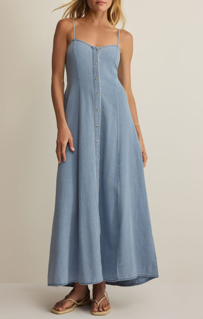 Angel Eyes Denim Midi Dress