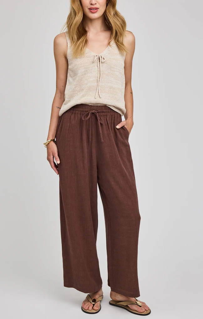 Arlo Linen Pants - Espresso