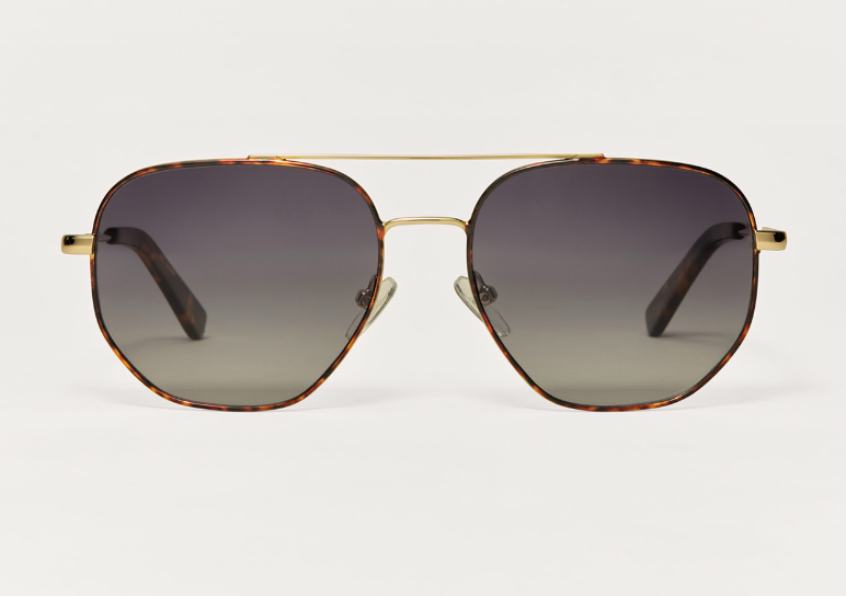 Highway Sunglasses - Gold Tortoise/Grey