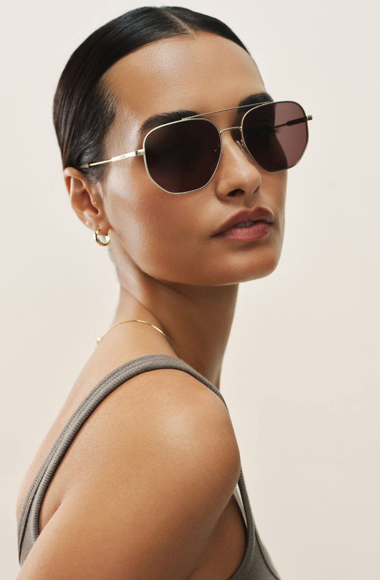 Highway Sunglasses - Satin Gold/Brown