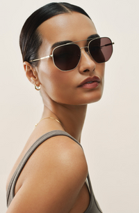 Highway Sunglasses - Satin Gold/Brown