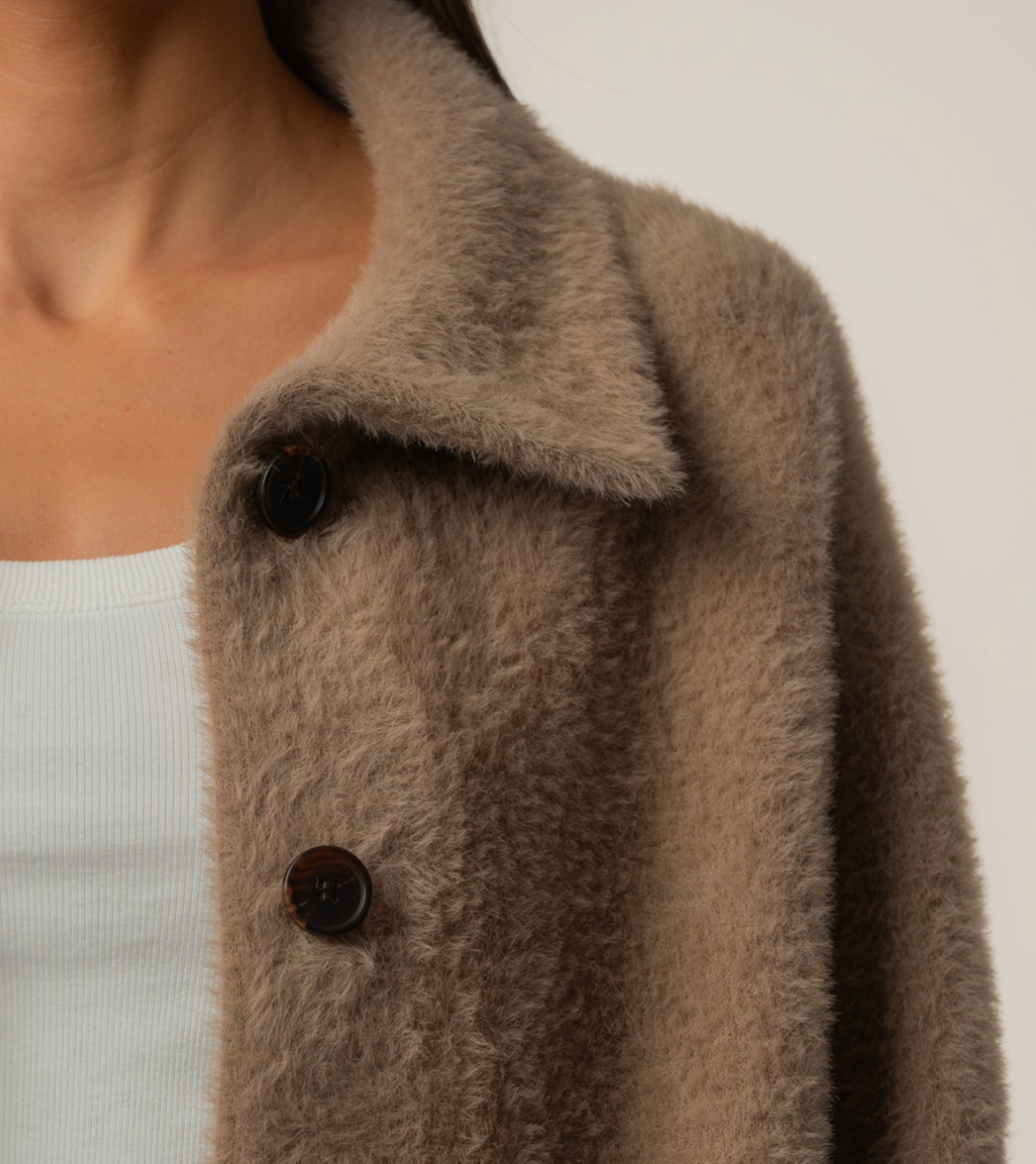 Blythe Sweater Jacket in Tan