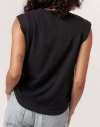 Rue V Neck Tank Top - Black