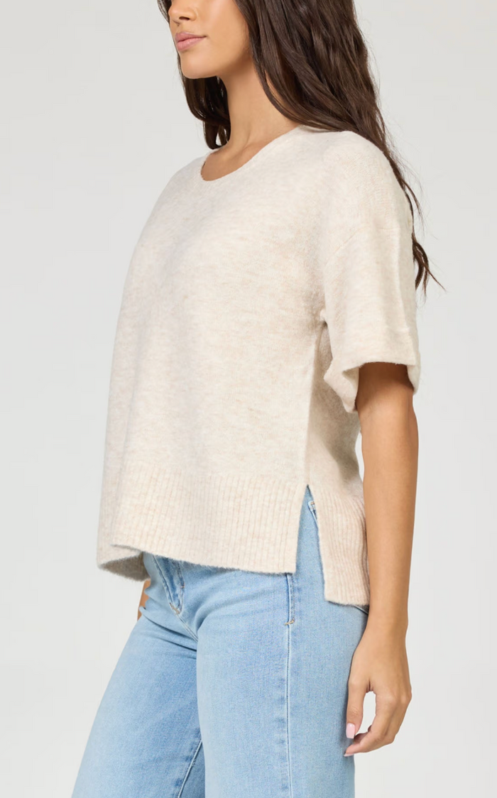Catrina Short Sleeve Sweater - Oatmeal