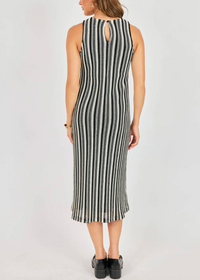 Moonlit Path Knit Dress - Black & Ivory