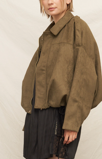 Sienna Faux Suede Jacket - Green