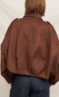 Sienna Faux Suede Jacket - Brown