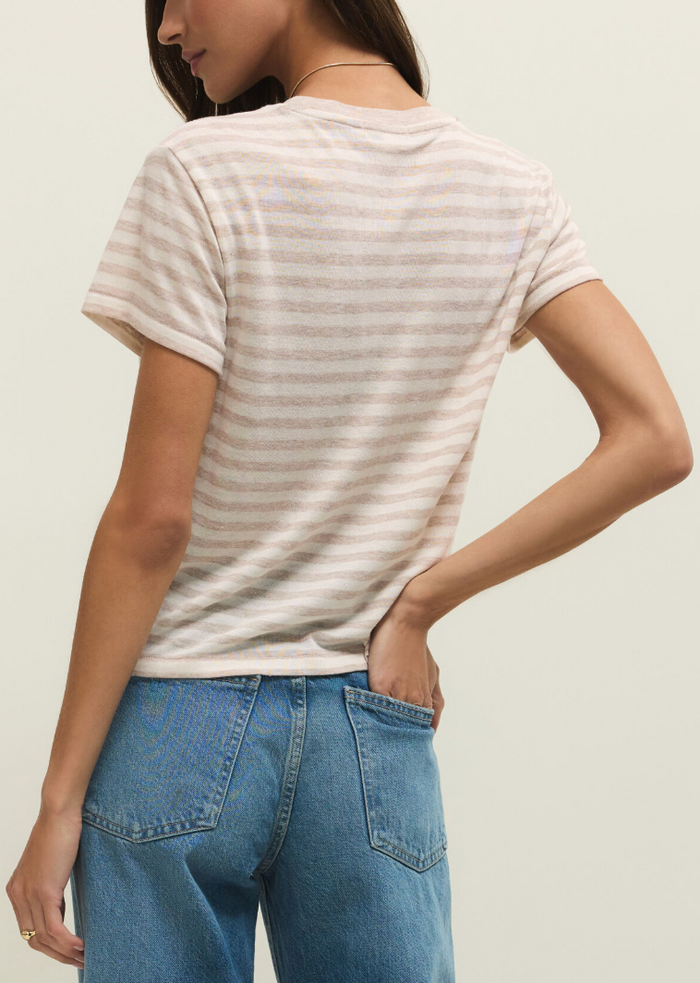 Tourist Striped Tee - Beige