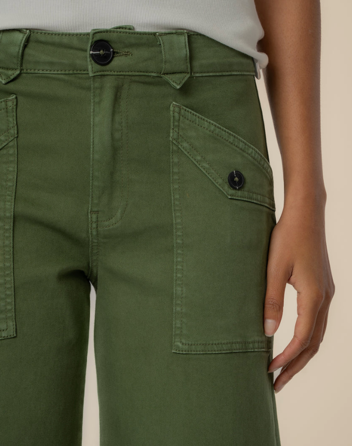 Meg High Rise Wide Leg - Green