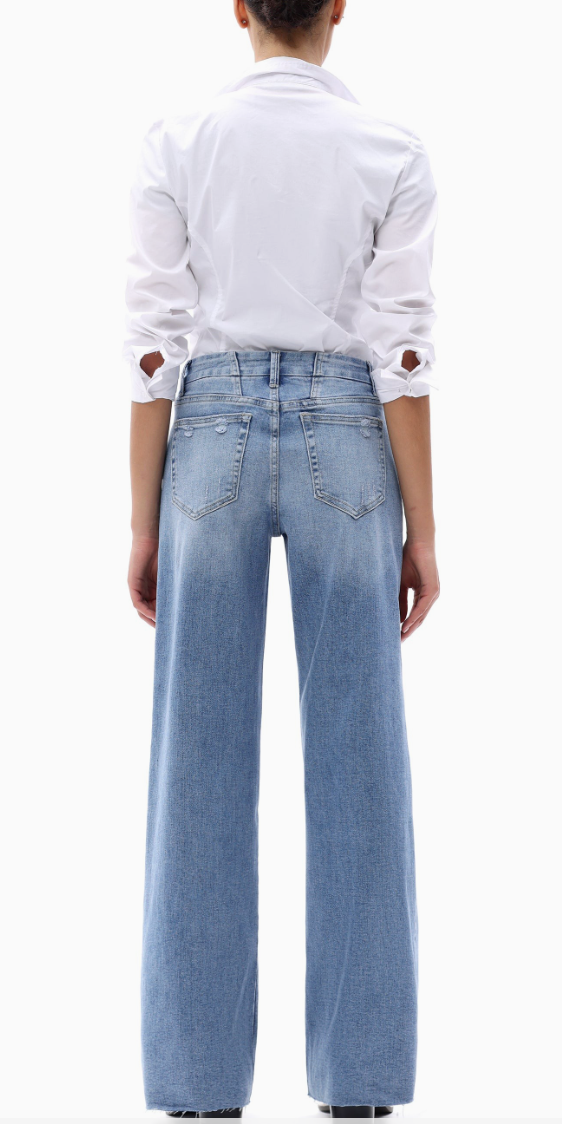 Tatum Mid-Rise Wide Leg Jeans - Medium Blue