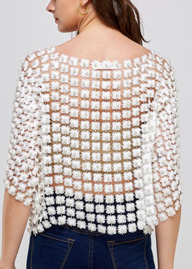 Blossom Crochet Top - White