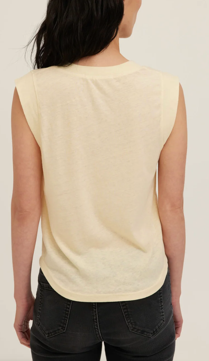 Rue V Neck Tank Top - Yellow