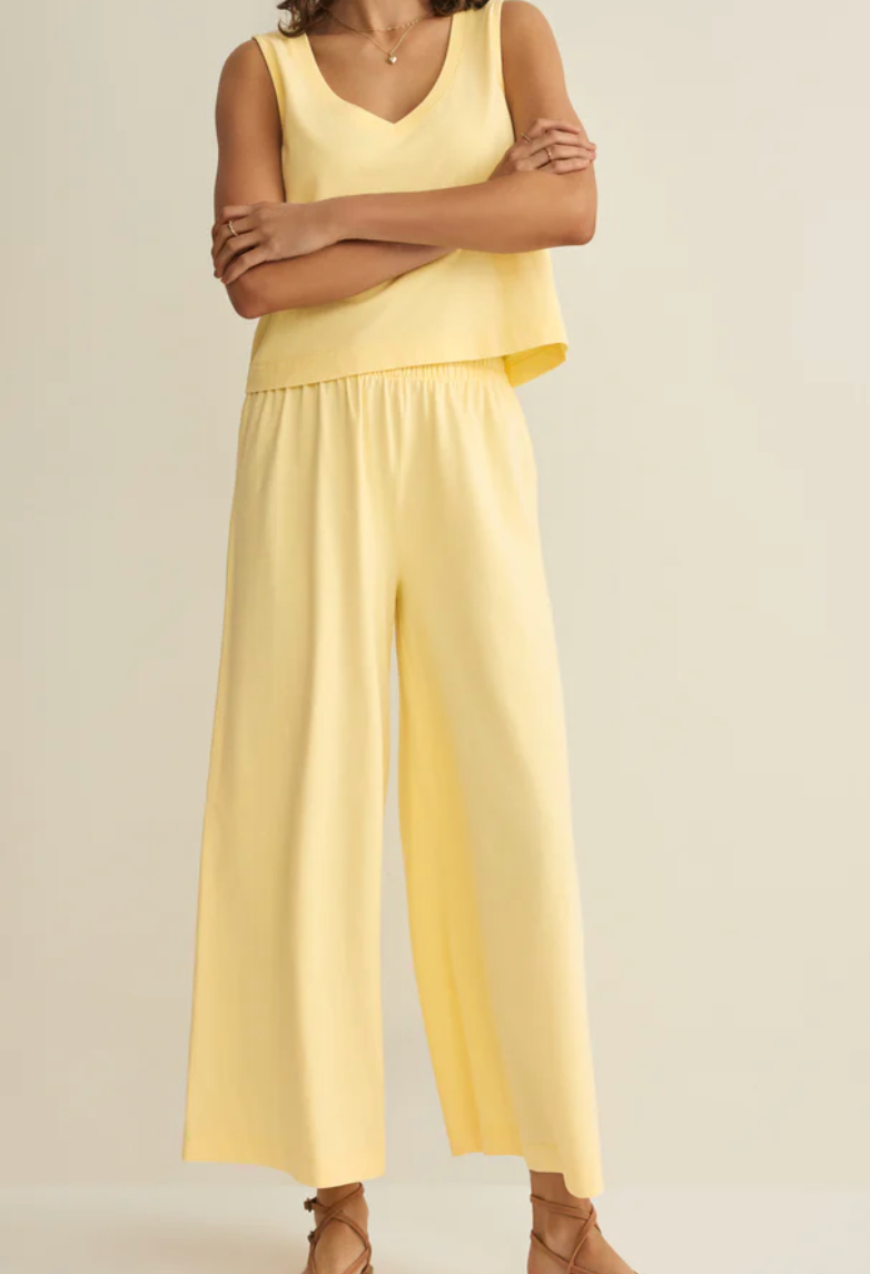 Scout Jersey Cropped Pant - Lemon