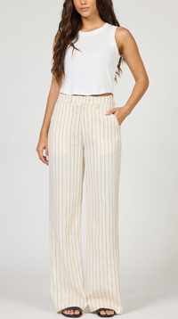 Brandy Wide Leg Pants - Pinstripe