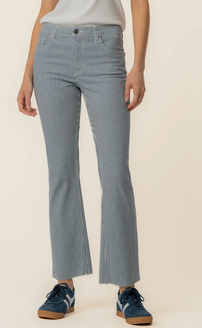 Kelsey Ankle Flair Jeans - Pinstripe