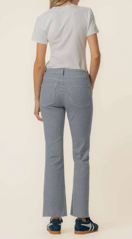 Kelsey Ankle Flair Jeans - Pinstripe