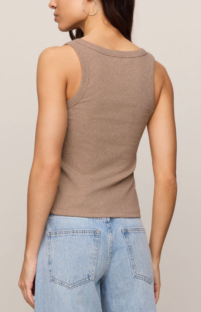 Rowe Scoop Tank Top - Heather Ash