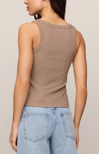 Rowe Scoop Tank Top - Heather Ash