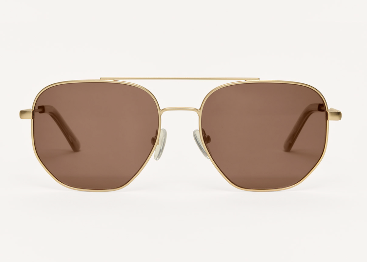Highway Sunglasses - Satin Gold/Brown