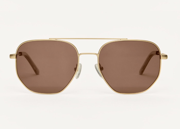 Highway Sunglasses - Satin Gold/Brown