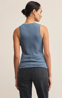 Sirena Ribbed Scoop Neck Tank- Boathouse