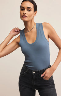 Sirena Ribbed Scoop Neck Tank- Boathouse