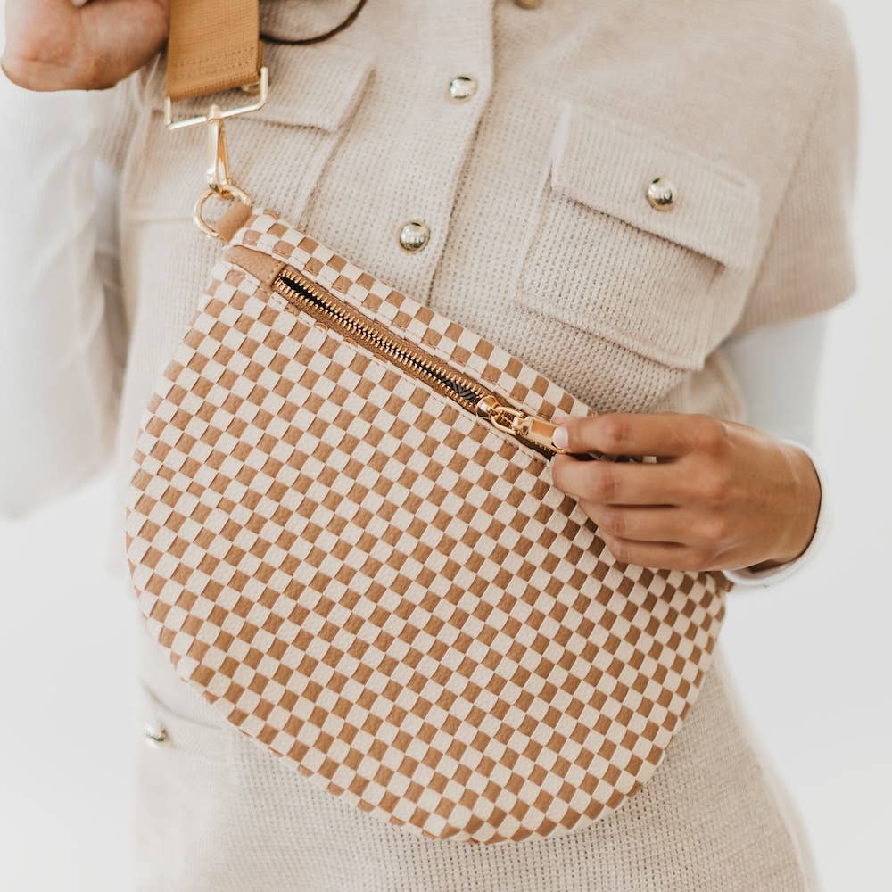 Westlyn Woven Bum Bag : Checkered Brown