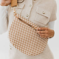 Westlyn Woven Bum Bag : Checkered Brown