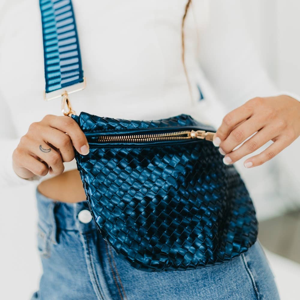 Westlyn Woven Bum Bag - Metallic Navy