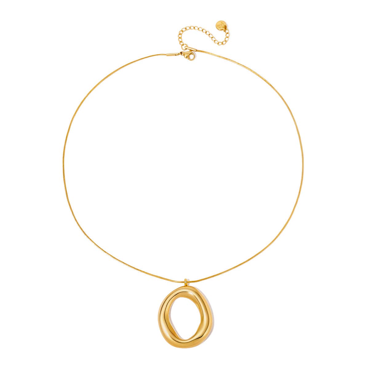 Camille Open Circle Waterproof Necklace: Gold