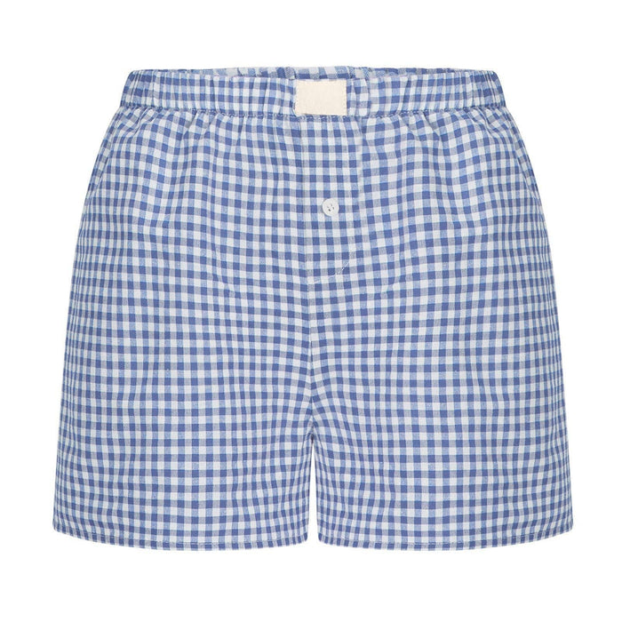 Sawyer Vintage Plaid Shorts- Blue