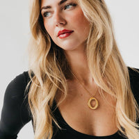 Camille Open Circle Waterproof Necklace: Gold