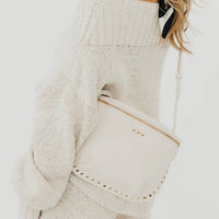 Pebble Sabrina Studded Bum Bag: Cream