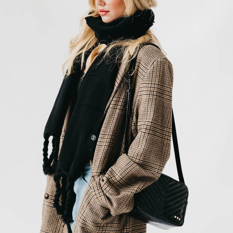 Coco Quilted Crossbody Bag: Black