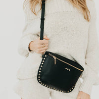 Pebble Sabrina Studded Bum Bag: Cream