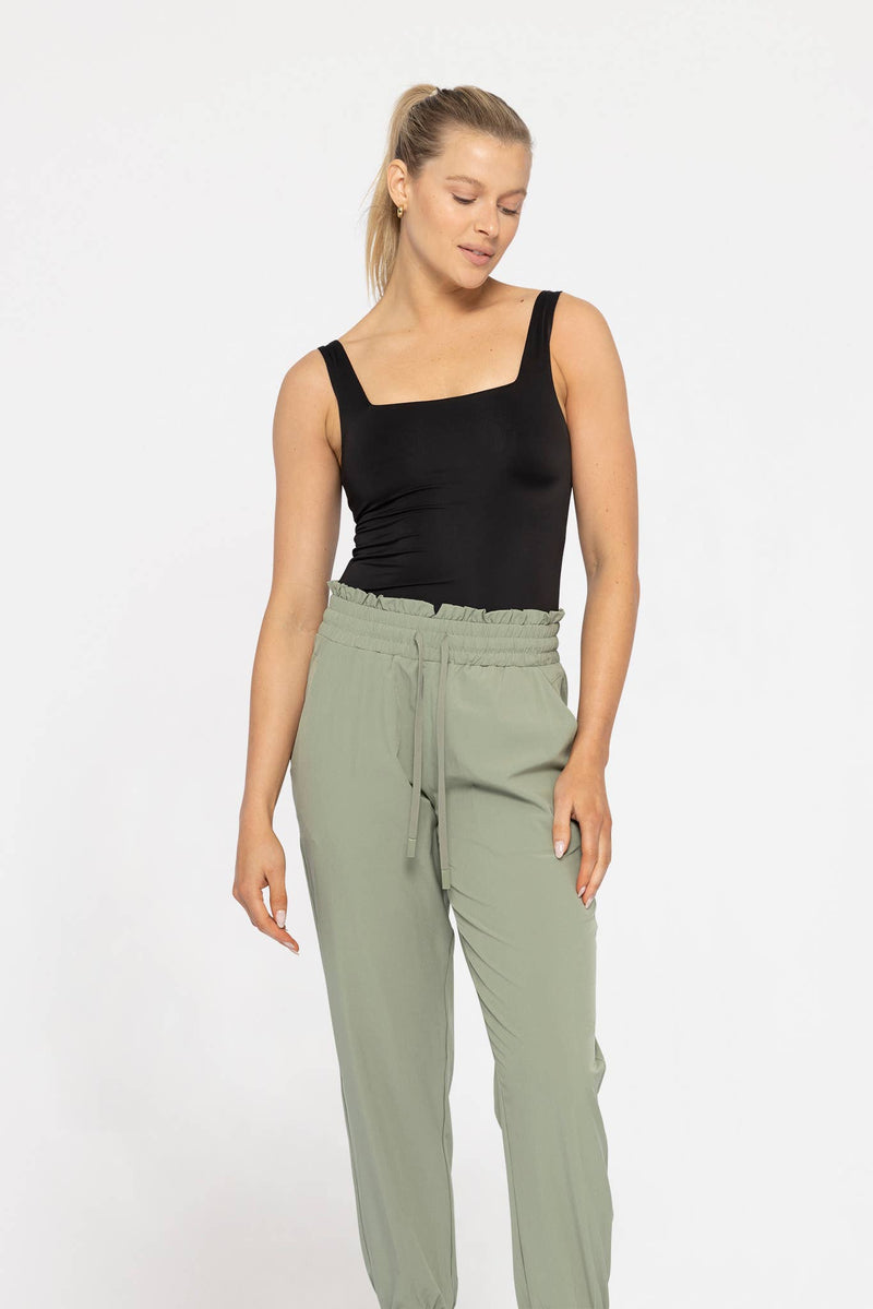 Shine On Square Neck Bodysuit - Black