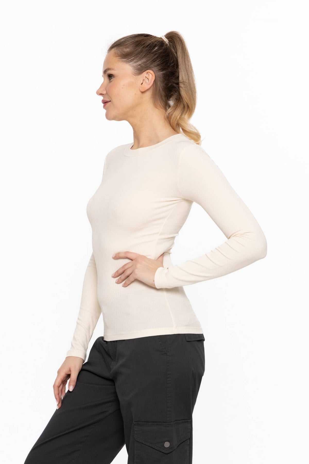 Karissa Long Sleeve Top - Creme