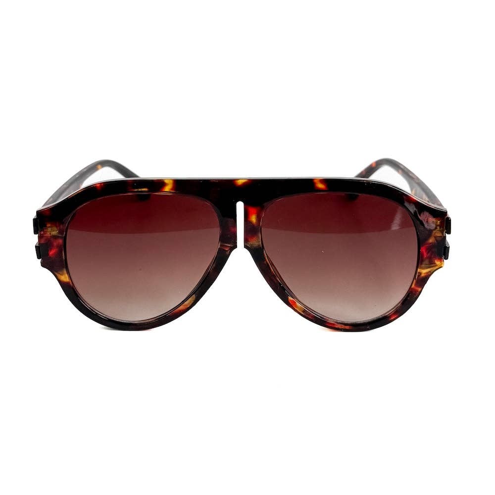 Knox Aviator Sunglasses: Brown Tortoise/Brown