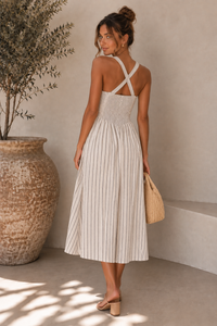 Klimt Striped Midi Dress