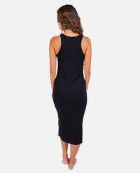 Premium Rib Racer Dress- Black