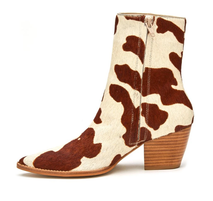 Matisse Caty Leather Bootie Cow Print