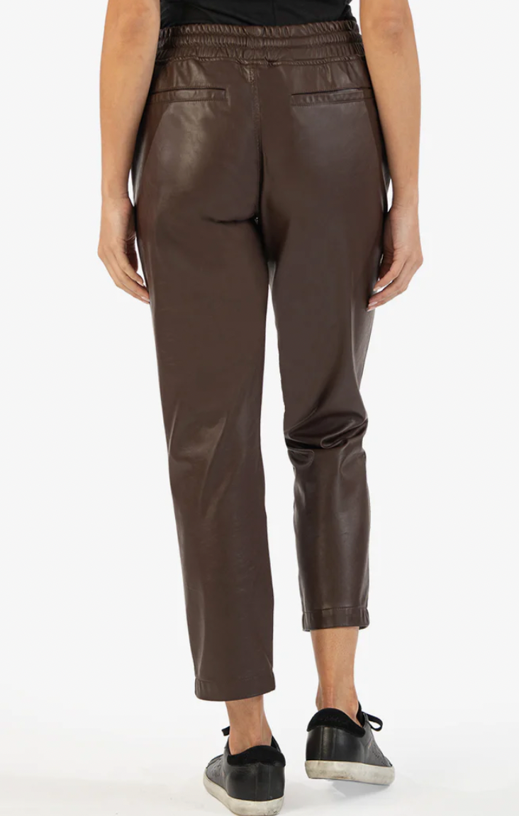 Alanna Faux Leather Pants - Chocolate