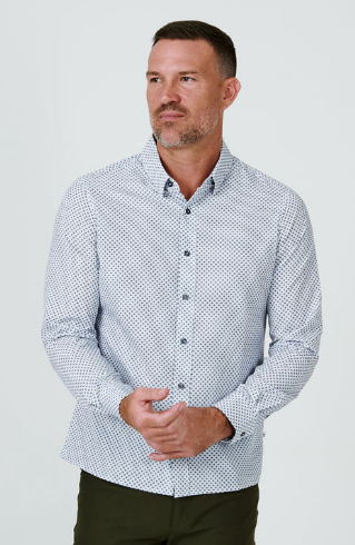 Men's Aspect Button Down Shirt - White