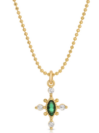 Victoria Cross Necklace - Emerald